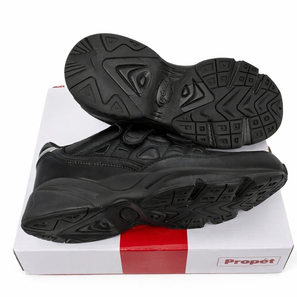 Propet Mens Stability Walker Strap Black Leather Sneakers M2035 Wide E Size 8.5 - Picture 3 of 5